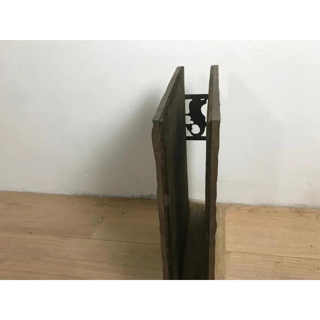 Metal Copper & Travertine Book Holder For Sale - Image 7 of 11