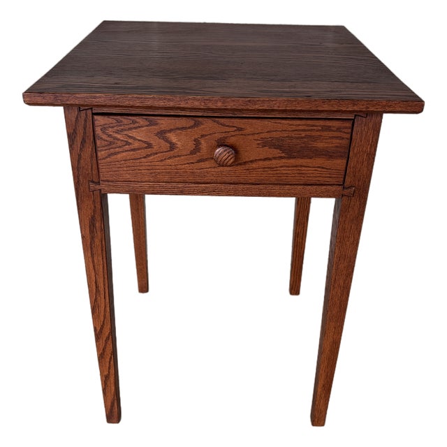 Hunt Country Furniture Shaker Style Oak Single Drawer Side Table For Sale
