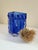 Cobalt Blue Pressed Glass Vase by Josef Schott for Smålandshyttan, Sweden, 1960s For Sale - Image 11 of 18