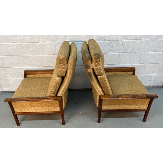 Mid-Century Modern High-Back Armchairs W/ Curved Armrests For Sale - Image 9 of 13
