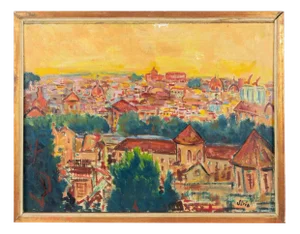 Sirio Pellegrini, View of Rome, Oil Painting, 1970