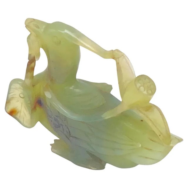 Antique Carved Jade Bird Sculpture, China, 20th-Century For Sale - Image 9 of 9