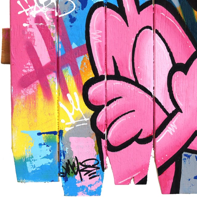 2020s Pink Attitude - Vibrant Colorful Pop Art Painting Original Artwork by Naguy Claude For Sale - Image 5 of 9