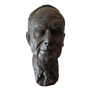 Life Sized Plaster Bust of a Gentleman With Wooden Stand, 1993