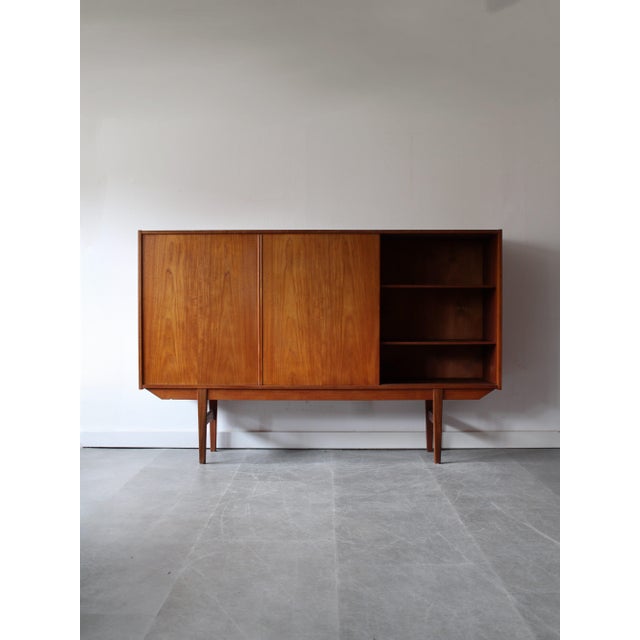 1960s Vintage Danish Highboard in Teak, 1960s For Sale - Image 5 of 13