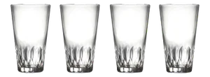Vintage Cut Crystal Highball Tumblers Serving Drinking Glasses Made by Josair France- Set of 4