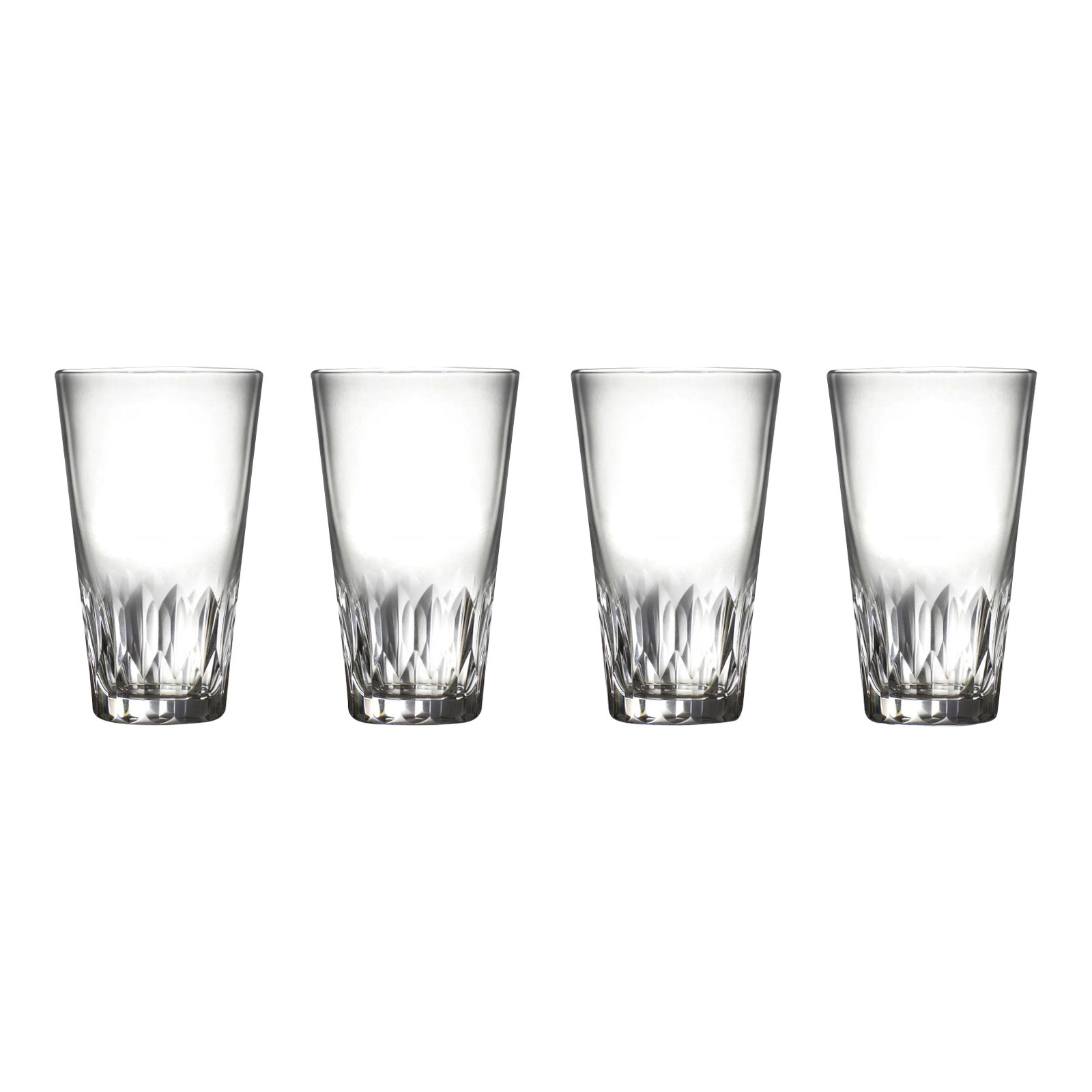 Vintage Cut Crystal Highball Tumblers Serving Drinking Glasses Set of