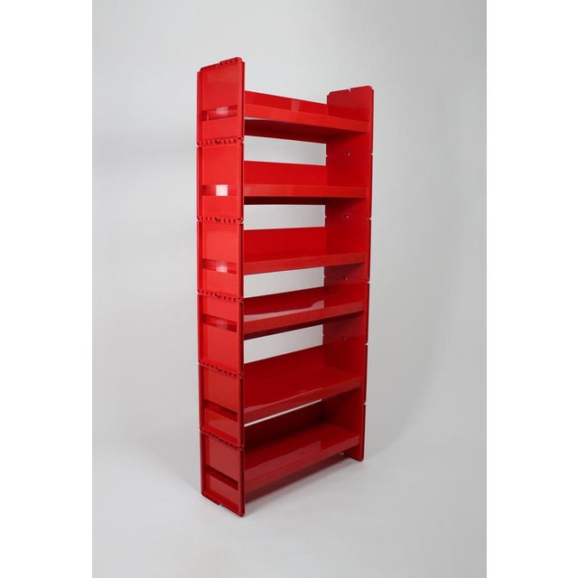 Vintage Jeep Modular Red Plastic Shelving Unit by De Pas, Durbino & Lomazzi for Bonacina, Italy, 1970s, Set of 6 For Sale - Image 14 of 14