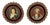Unknown Artist, Miniature Portraits, 1950, Set of 2 For Sale