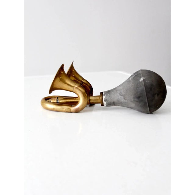 Mid-Century Modern Antique Brass Car Horn For Sale - Image 3 of 11