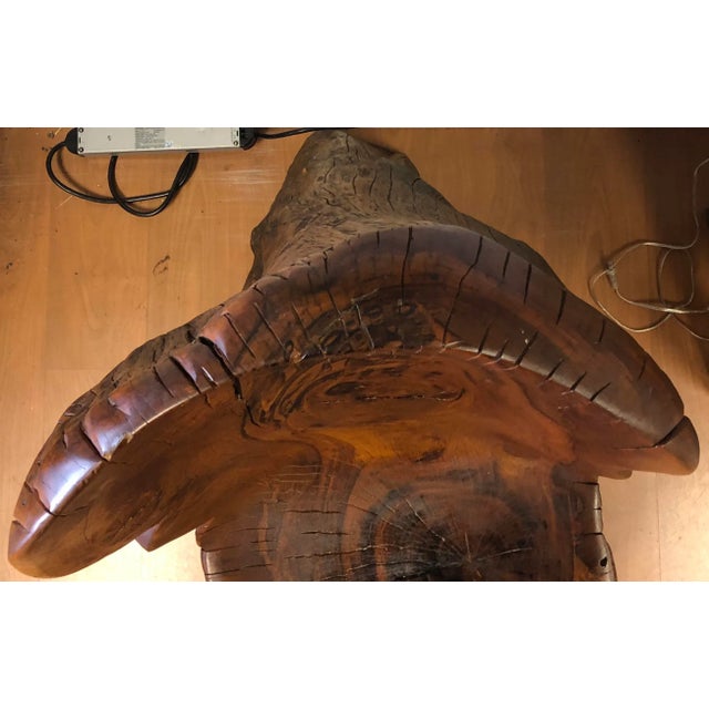 Wood Monumental Hand-Carved Solid Tree Trunk Organic Modern Sculptural Chair For Sale - Image 7 of 11
