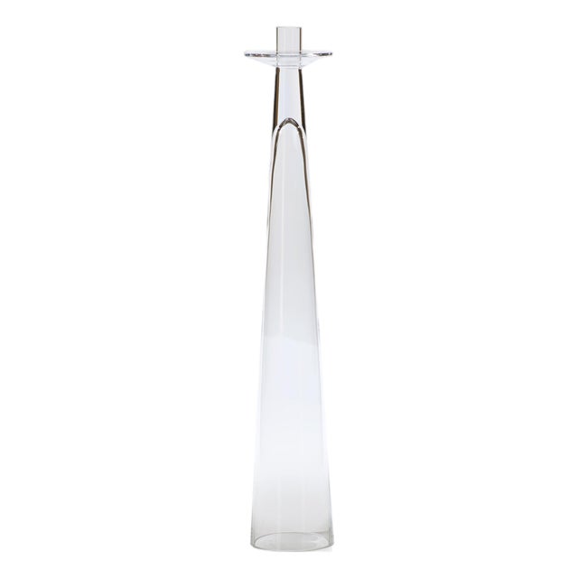 Alina Glass Taper Candle Holder, Large For Sale