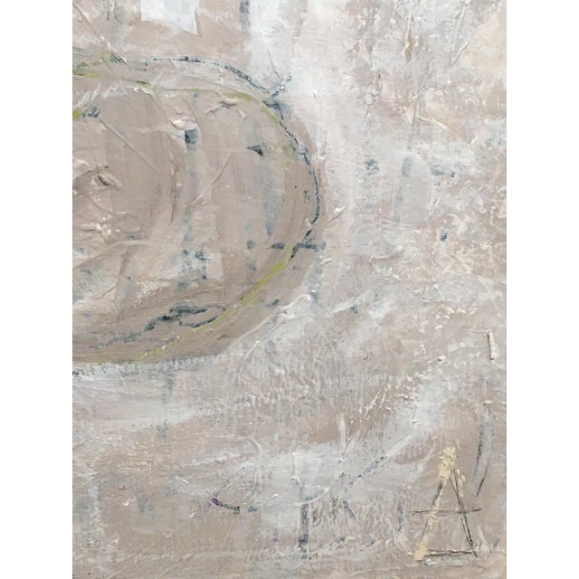 Textile "White Spaces" Original Acrylic Painting on Canvas Board by CL Auker For Sale - Image 7 of 7