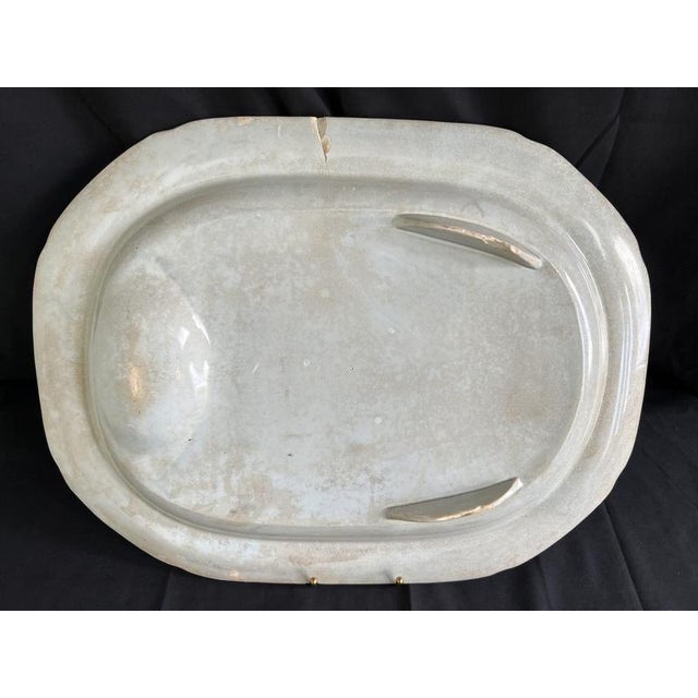 Antique English Blue and White Stoneware Meat Platters, Set of 4 For Sale - Image 18 of 18