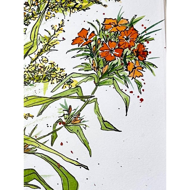 Original Watercolor Painting “Yellow Astilbe and Phlox” For Sale - Image 6 of 7