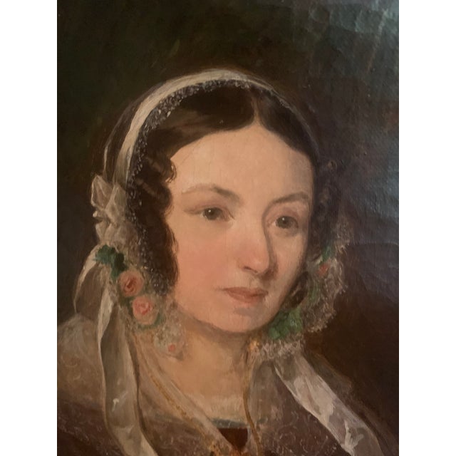English Early 19th Century English School Portraits on Canvas - a Pair For Sale - Image 3 of 13