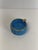 Blue Faceted Turquoise Opaline Glass Ashtray with Gilt Brass Rim, Italy, 1950s For Sale - Image 8 of 10