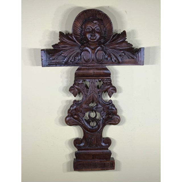 Antique 1900s Italian Hand Carving Wood Wall Hanging For Sale - Image 11 of 11