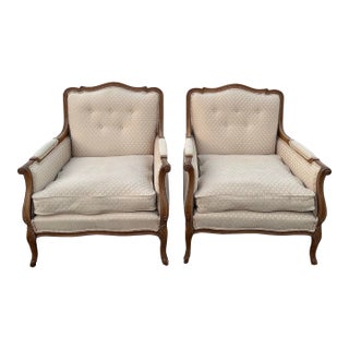 Mid 20th Century Louis XV Bergere Chairs - a Pair For Sale
