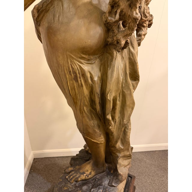 19th Century French Hand-Carved Venus or Aphrodite Statue in Faux Bronze, Circa 1870 For Sale - Image 11 of 16
