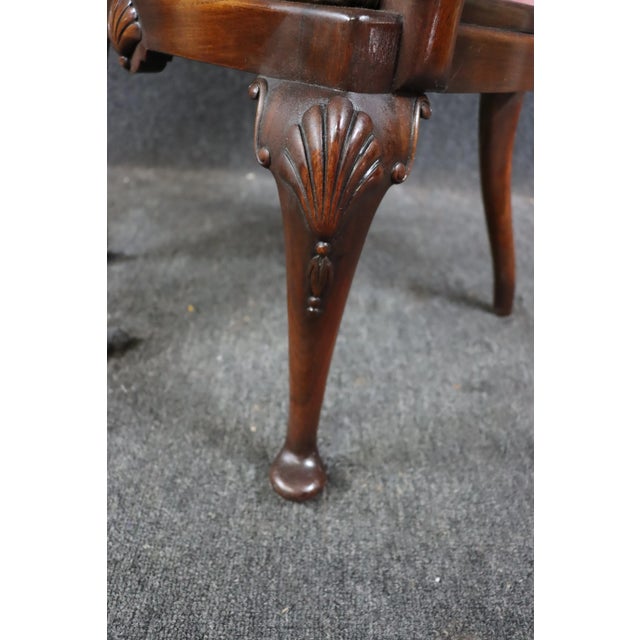 Wood Queen Anne Style Floral Corner Chair For Sale - Image 7 of 8