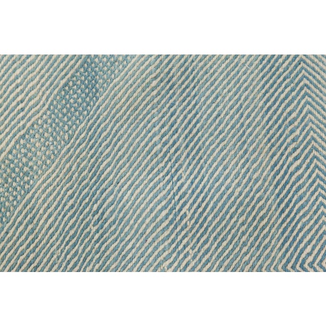 Modern Modern Custom Flat Weave Blue Moroccan Style Runner by Doris Leslie Blau For Sale - Image 3 of 8