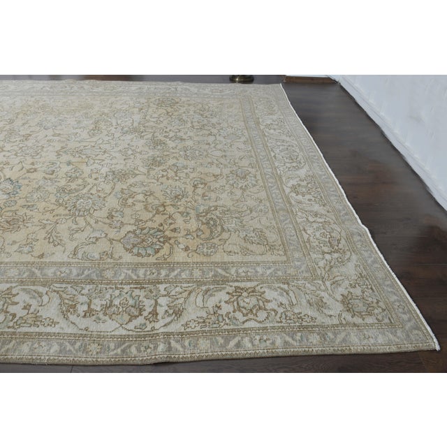 1970s Vintage Persian Handknotted Wool Orange Oversize Area Rug For Sale - Image 9 of 11