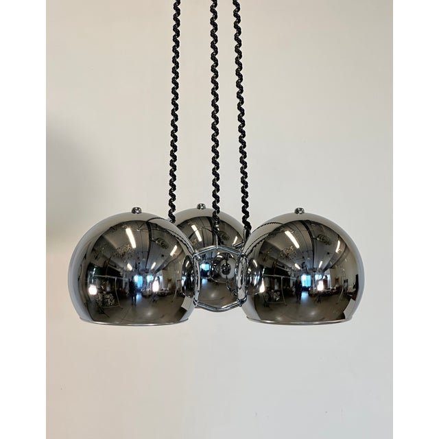 Space Age Pendant in Chromed Steel by G. Reggiani, 1970s For Sale - Image 6 of 12