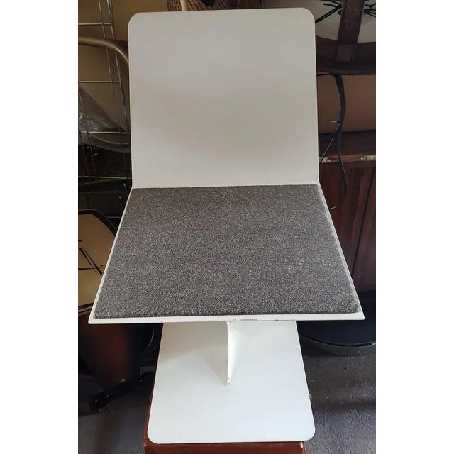 Mid-Century Modern Mid-Century Metal Zig Zag Chair in the style of Gerrit Rietveld For Sale - Image 3 of 7