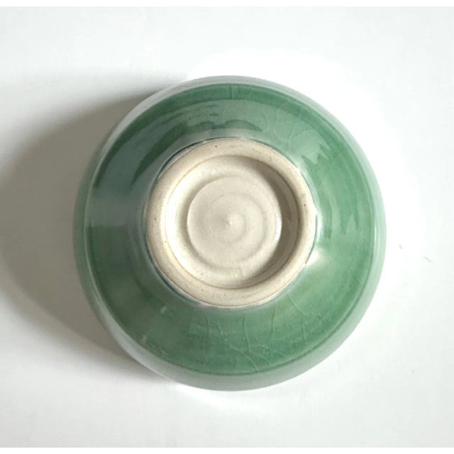 Circa 2015 Anthony Schaller Traditional Green and Copper Glazed Porcelain Tea Bowl For Sale - Image 11 of 12
