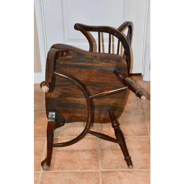 Late 20th Century Vintage Windsor Spindle Wheel Back Armchair For Sale - Image 12 of 13