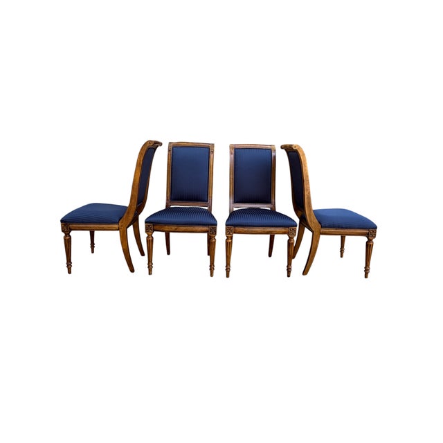 Neoclassical Vintage Ethan Allen Adison French Neoclassical Dining Chairs - Set of 4 For Sale - Image 3 of 18