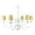 Restored Vintage Cottage White Steel Six Arm Chandelier For Sale