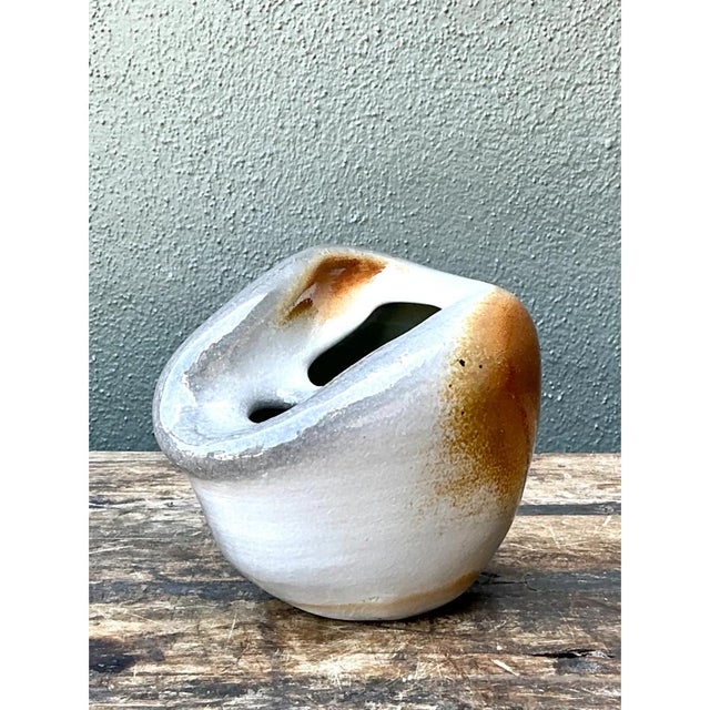 Vintage Biomorphic Studio Pottery Vase For Sale - Image 10 of 12