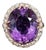 16.00 Ct Vintage Amethyst & Diamond Ring Size 7.5 For Sale