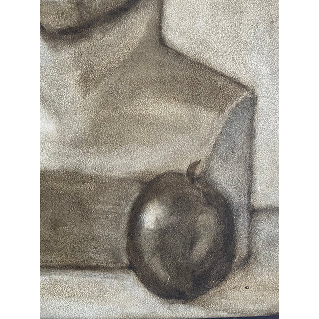 Textile Vintage Mid Century Cubist Still Life Oil Painting For Sale - Image 7 of 11