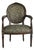 Vintage French Louis XVI Style Carved Walnut Fireside Arm Chair Fauteuil For Sale