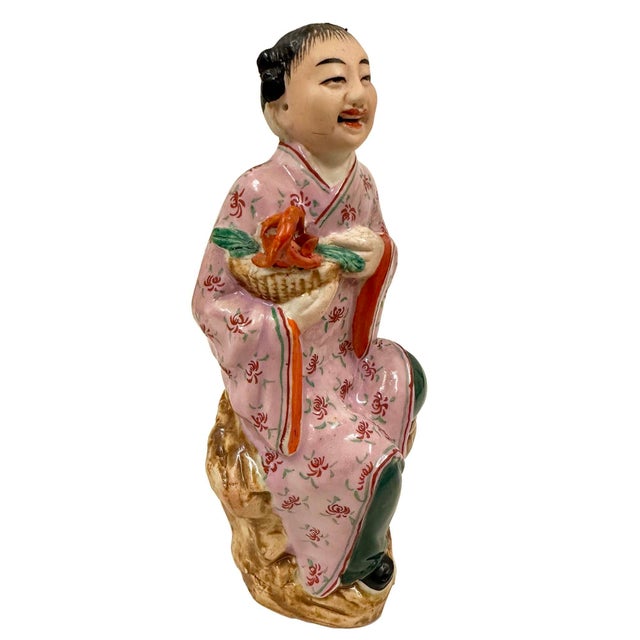 Mid-20th Century Chinese Famille Rose Porcelain Figurine For Sale - Image 4 of 11