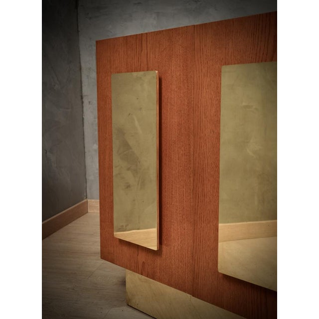 1980s Mid-Century Ash Wood and Brass Sideboard, 1980s For Sale - Image 5 of 11
