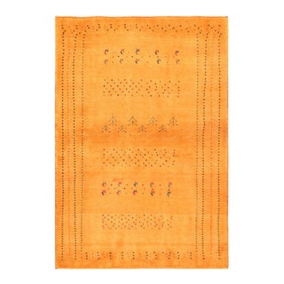 Pasargad Home Tribal Gold Wool Area Rug- 3' 5" X 4'11" For Sale