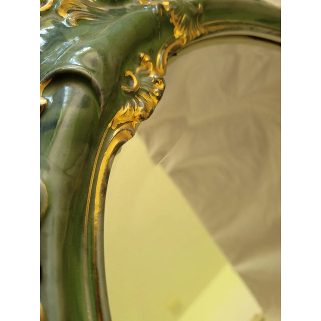 Glass Vintage French Provincial Porcelain Mirror For Sale - Image 7 of 11