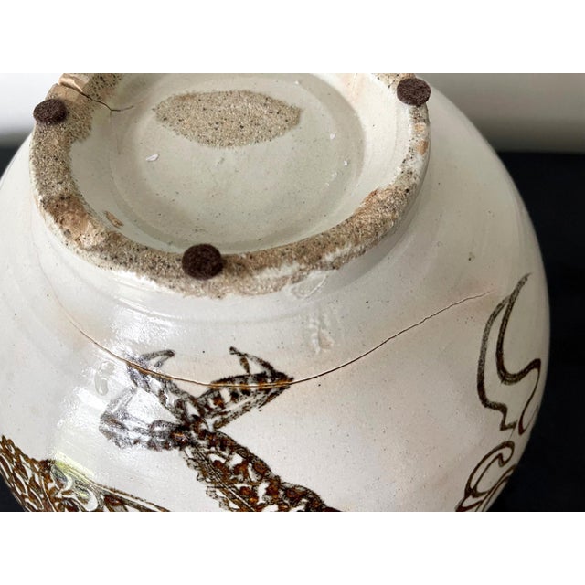 Korean Ceramic Moon Jar with Dragon Joseon Dynasty For Sale - Image 13 of 18