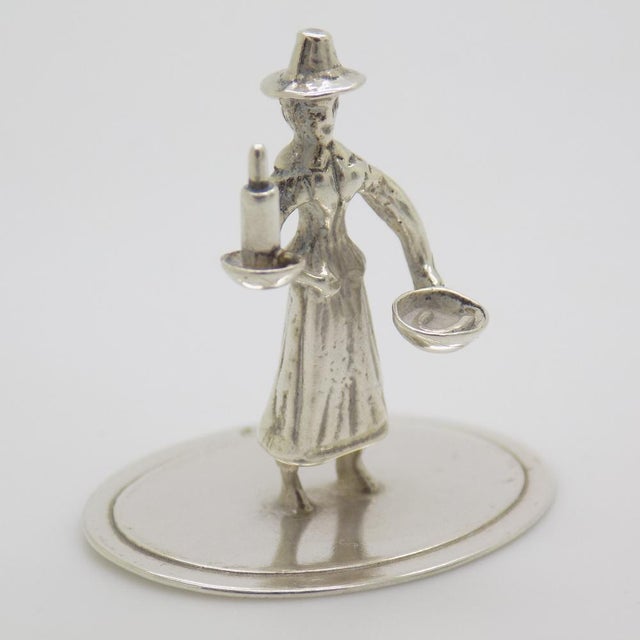 1970s Vintage Dutch Handmade Silver Quaker Figurine, 1978 For Sale - Image 5 of 11