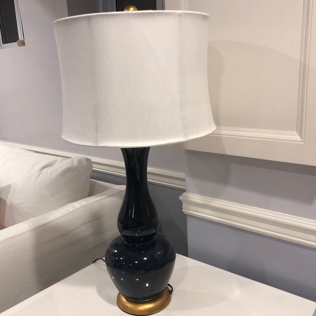 Navy Blue Ceramic Table Lamp Chairish