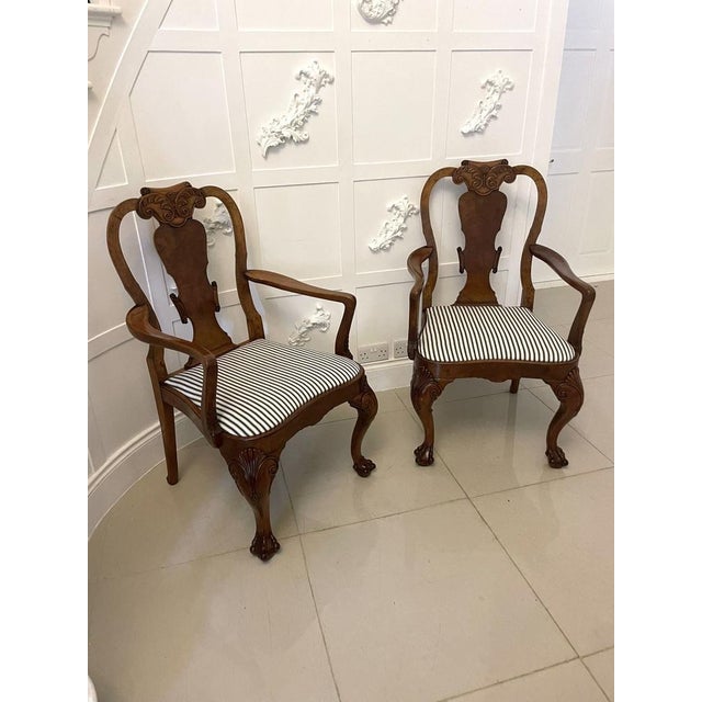 Victorian Burr Walnut Dining Chairs, 1880s, Set of 12 For Sale - Image 12 of 18
