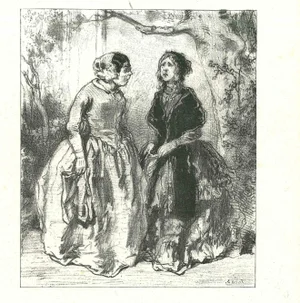 Paul Gavarni, The Women in the Wood, Original Lithograph, 1881