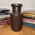 Rustic Warm Deep Brown Ceramic Vase with Cylindrical Form For Sale - Image 3 of 8