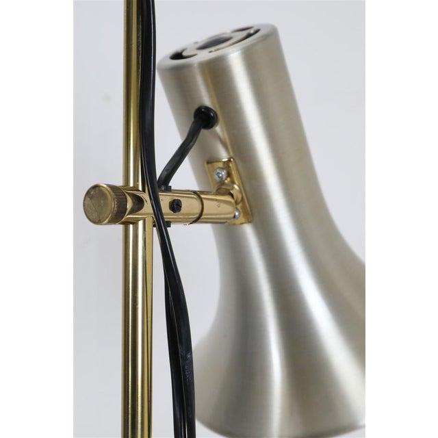 1970s Mid-Century Danish Modern Gilt Floor Lamp from Lyskær Belysning, 1970s For Sale - Image 5 of 14