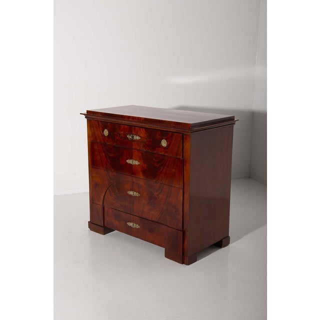 Biedermeier Drop-Front Mahogany Secretary Chest, 1930s For Sale - Image 16 of 16