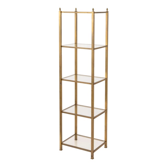 Late 20th Century Modern Five-Tier Brass Etagere For Sale